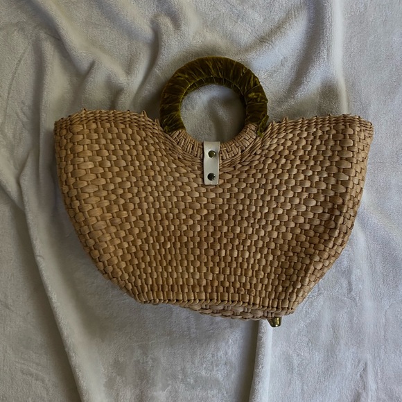 1950s "Straw World" Silk Flower Purse - Picture 2 of 4